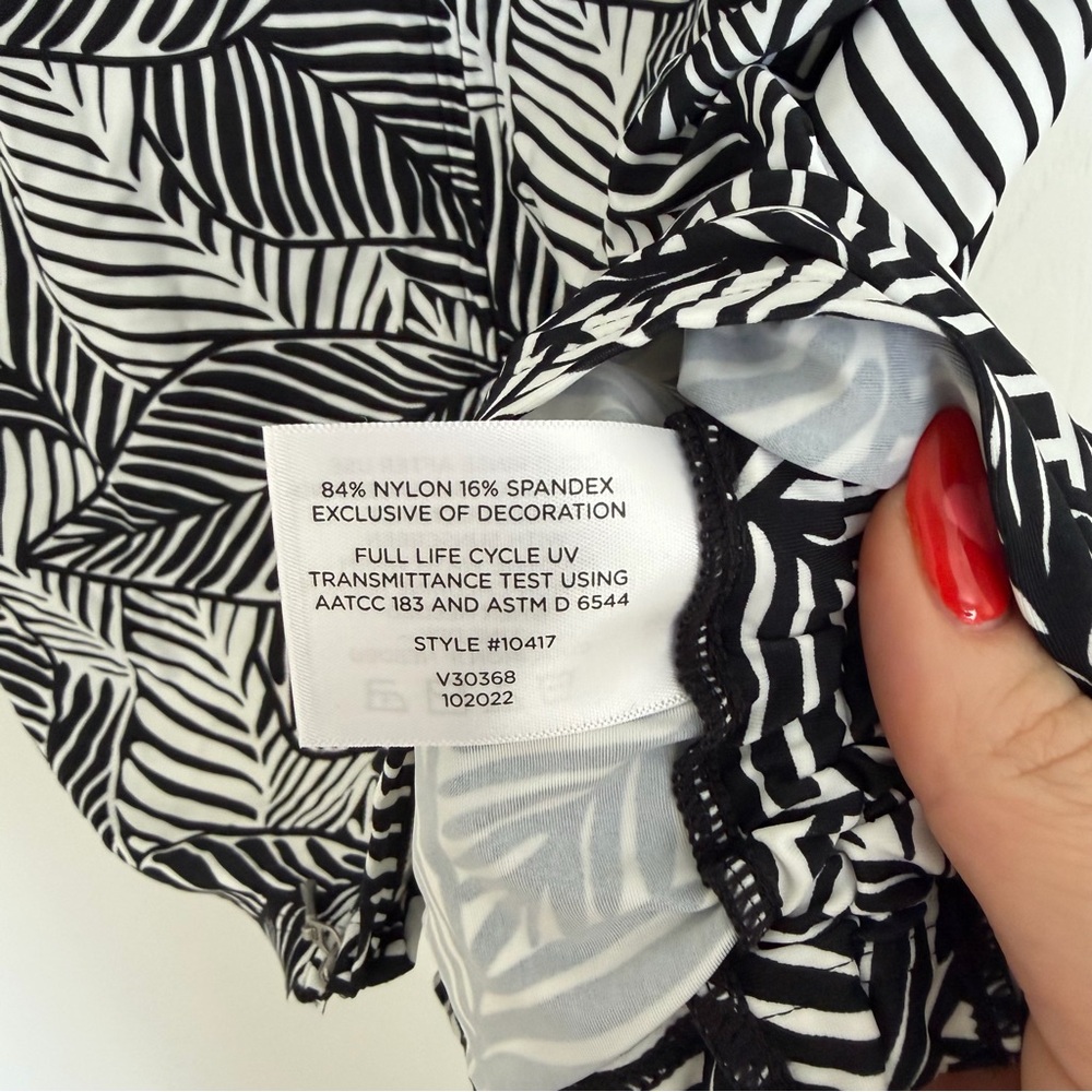 NWT Coolibar Wailea Black and White Hooded Swim Cover-Up UPF 50 Summer Beachwear - Picture 11 of 14